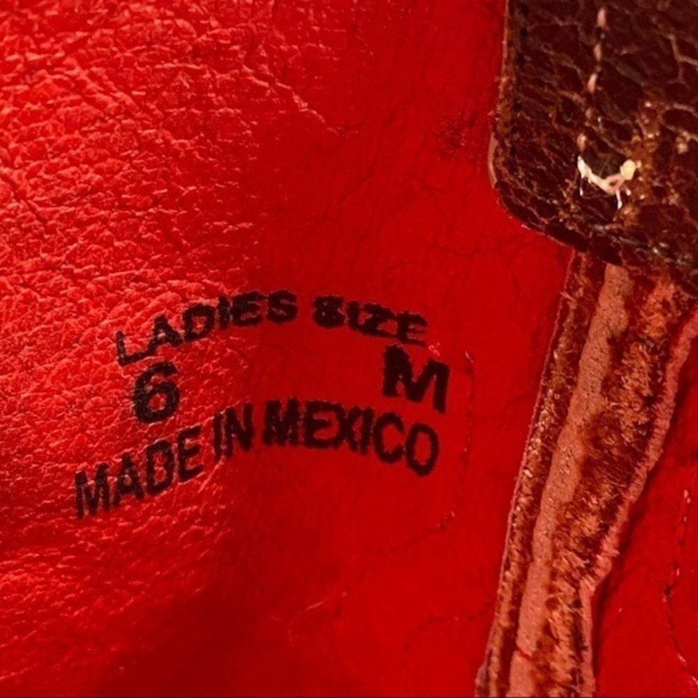 Macio Bean Sz 6 Embroidered Square Toe Boho Western Cowgirl Boots - Picture 11 of 15